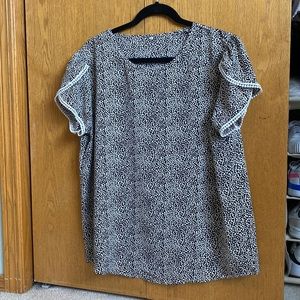 Black and white blouse